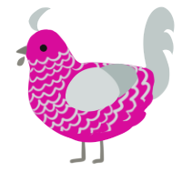 (unnamed), a fuchsia and silver chicken with a lace pattern