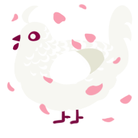 A white chicken with a half-lace pattern