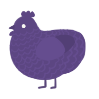 Grimace, a overcast chicken with a lace pattern