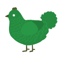 A viridian chicken with a lace pattern