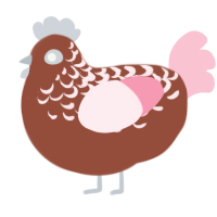 A russet and rose chicken with a half-lace pattern