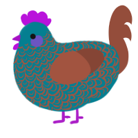 A sea and russet chicken with a double-lace pattern