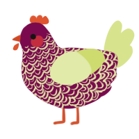 A wine and lemon chicken with a double-lace pattern