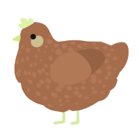 A brown chicken with a speckle pattern