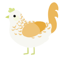 A white and honey chicken with a half-lace pattern