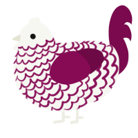 B3PX, a white and wine chicken with a lace pattern