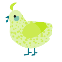 A apple and lime chicken with a speckle pattern
