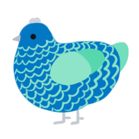 (unnamed), a sapphire and mint chicken with a lace pattern
