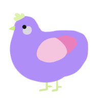 A lilac and pink chicken