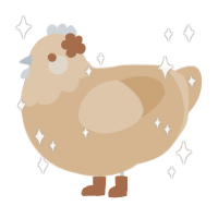 Oat, a beige chicken with a head pattern