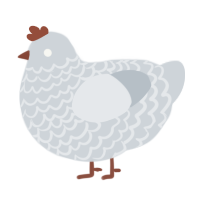 A mist chicken with a lace pattern