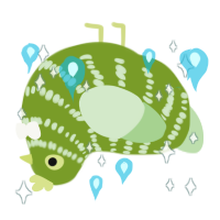 Offbrand Zucchini, a chartreuse and gluppy chicken with a bar pattern