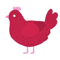 Crimson xxy 3, a crimson chicken with a lace pattern