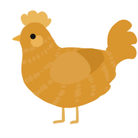 A orange chicken with a bar pattern