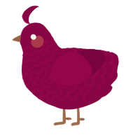 A maroon chicken with a lace pattern