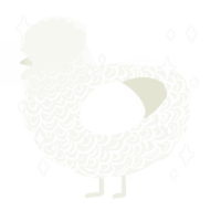A white chicken with a double-lace pattern