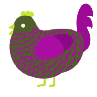 party avocado, a olive and plum chicken with a lace pattern