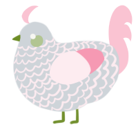 A mist and rose chicken with a lace pattern