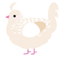 A cream chicken with a half-lace pattern