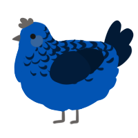 A ultramarine and tumblr chicken with a half-lace pattern