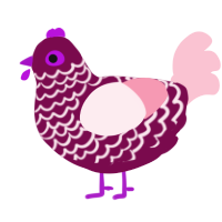 A wine and rose chicken with a lace pattern