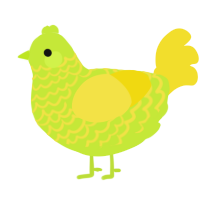 toxin, a lime and yellow chicken with a lace pattern