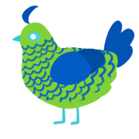 (unnamed), a grass and ultramarine chicken with a lace pattern