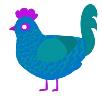A sapphire and teal chicken with a lace pattern
