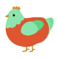 A vermilion and spring chicken with a head pattern