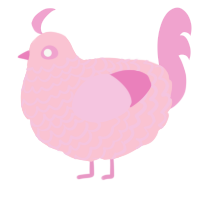 A rose and pink chicken with a lace pattern