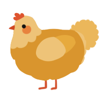 Stereotypical guy, a orange and honey chicken with a head pattern