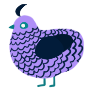 A lilac and tumblr chicken with a lace pattern