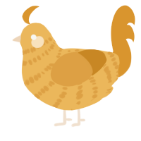 A honey and orange chicken with a bar pattern