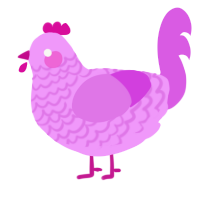 A lavender and orchid chicken with a lace pattern