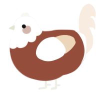 A russet and cream chicken with a head pattern
