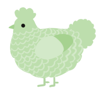 A gluppy chicken with a lace pattern
