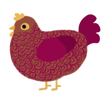 Autumn, a russet and maroon chicken with a double-lace pattern