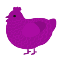 A plum chicken with a lace pattern