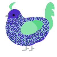 A indigo and spring chicken with a double-lace pattern