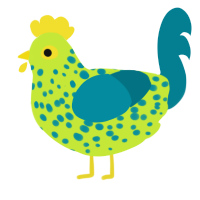 (unnamed), a lime and sea chicken with a speckle pattern