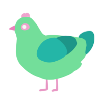 A spring and turquoise chicken