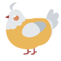 A honey and mist chicken with a head pattern