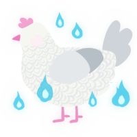 A white and mist chicken with a double-lace pattern
