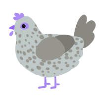 (unnamed), a silver and ash chicken with a speckle pattern