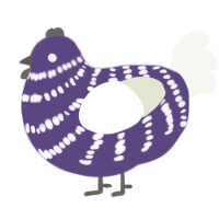 A overcast and white chicken with a bar pattern