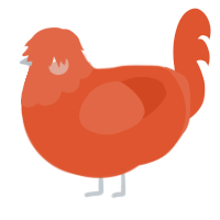 A vermilion chicken with a head pattern