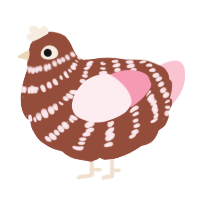 A russet and rose chicken with a bar pattern