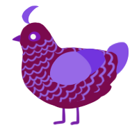 A wine and blurple chicken with a lace pattern