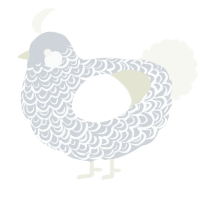 A mist and white chicken with a double-lace pattern