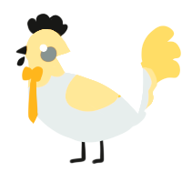 A silver and honey chicken with a head pattern